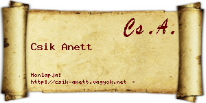 Csik Anett névjegykártya